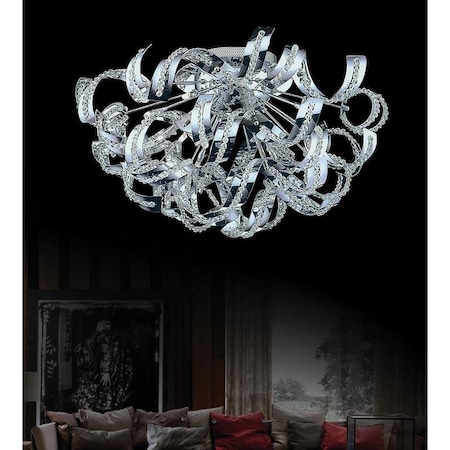 Cwi Lighting Swivel 9 Light Flush Mount With Chrome Finish 5067C18C